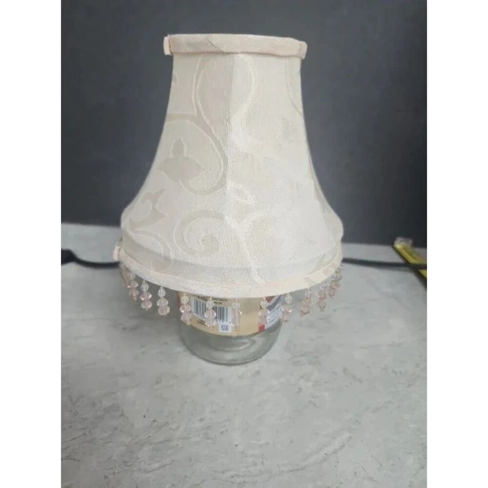 Partylite retired ivory beaded shade for jar candles